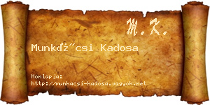 Munkácsi Kadosa névjegykártya
